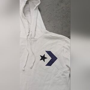 Converse White Hoodie with Navy Star Logo, Small